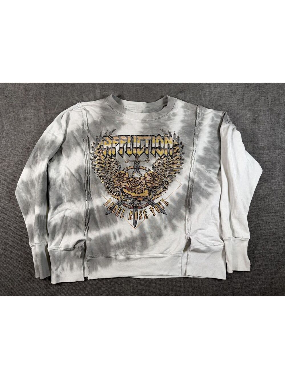 Affliction Rebel Rose Tour Tie-Dye Sweatshirt Size Small